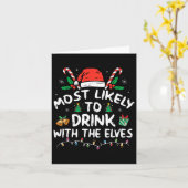 最もエルフと一緒に飲みそうな人 エルフ飲みクリスマスC カード (黄色い花)