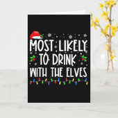 最もエルフと一緒に飲みそうな人 エルフ飲みクリスマスC カード (黄色い花)