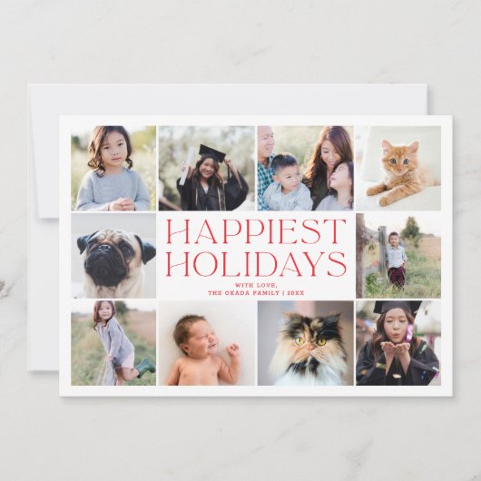 最もエレガント幸せな休日シック10写真新年 シーズンカード (正面)