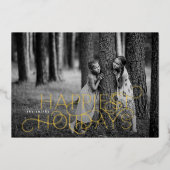 最もエレガント幸せモダンな休日2写真 箔シーズンカード (正面)