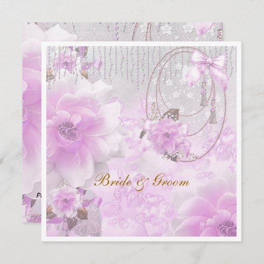 最もエレガ人気があるントウェディング招待状 招待状 (正面/裏面)