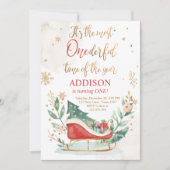 最もオンダーフルタイムウィンターズライファースト誕生日 招待状 (正面)