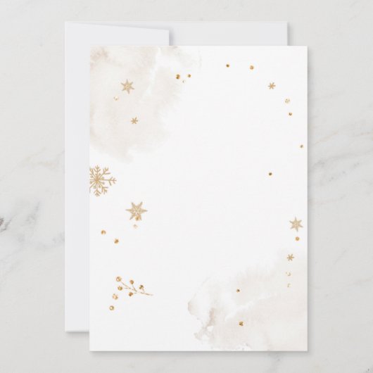 最もオンダーフルタイムウィンターズライファースト誕生日 招待状 (裏面)