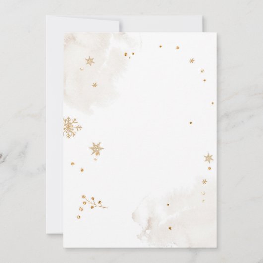 最もオンダーフルタイムウィンターツリーファースト誕生日 招待状 (裏面)