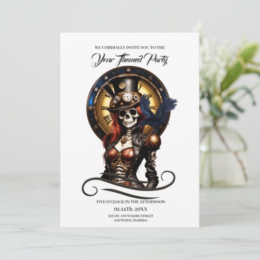 最もキュートなスチームパンクのスケルトン 招待状 (スタンド正面)