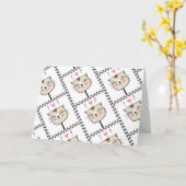 最もキュートなバレンタインの子猫カード カード (黄色い花)