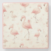 最もキュートなフラインゴの群れ ストーンコースター (正面)