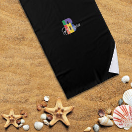 最もキュートなラグジュアリーカラフルイニシャルB名前ブラック ビーチタオル