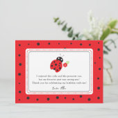 最もキュートなレディバグの子供の誕生日パーティー サンキューカード (スタンド正面)