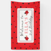 最もキュートなレディバグの子供の誕生日パーティー 横断幕 (縦)