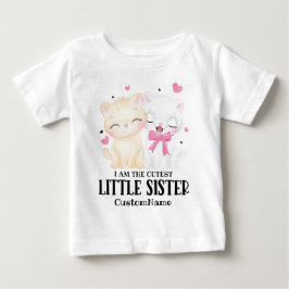 最もキュートな小さな妹 かわいい猫 オーダーメイド ベビーTシャツ