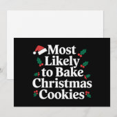 最もクリスマスお菓子を焼く可能性が高い家族 シーズンカード (正面/裏面)