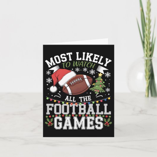 最もクリスマスにサッカーの試合を観る人 カード (正面)