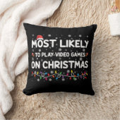 最もクリスマスにビデオゲームをプレイしそうなゲーマー クッション (ブランケット)