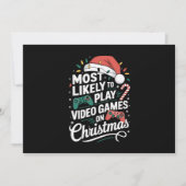 最もクリスマスにビデオゲームをプレイしそうなゲーマー シーズンカード (正面)