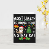 最もクリスマスに似合う野良猫を家に連れ帰りそう カード (黄色い花)