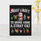 最もクリスマスに似合う野良猫を家に連れ帰りそう カード (黄色い花)