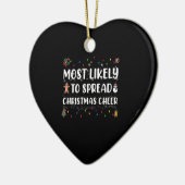 最もクリスマスの応援の家族のクリスマスを広げる可能性が高い セラミックオーナメント (左)