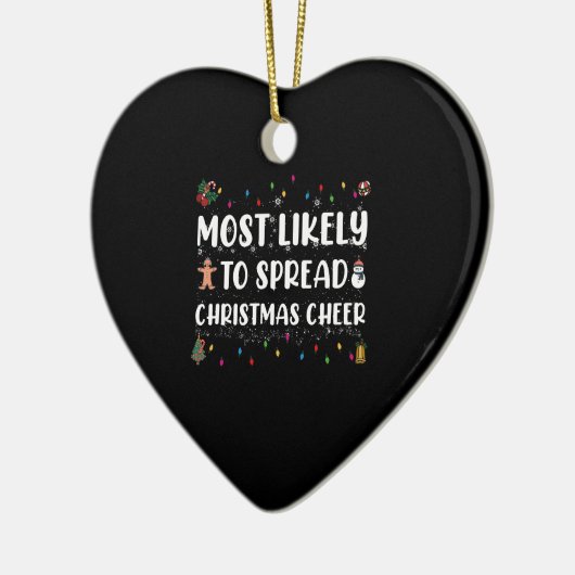 最もクリスマスの応援の家族のクリスマスを広げる可能性が高い セラミックオーナメント (左)