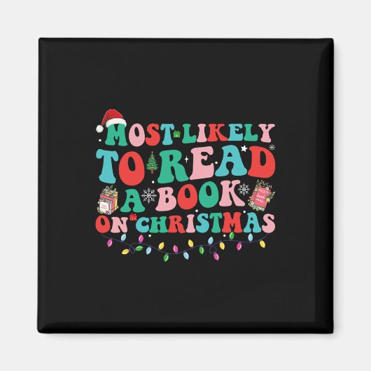 最もクリスマスらしい本を読みそうなGroovy Xmas マグネット (正面)