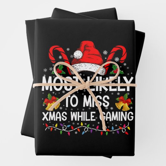 最もクリスマスをゲームで過ごしてしまいそうな人 ラッピングペーパーシート (インサイチュ)