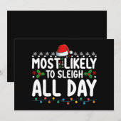 最もクリスマスを楽しむ家族 招待状 (正面/裏面)