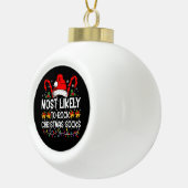最もクリスマスソックスを格好よく履きこなす人 面白い クリスマス セラミックボールオーナメント (右)