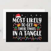 最もクリスマスツリーの飾りをぐちゃぐちゃにする可能性が高い 招待状 (正面/裏面)