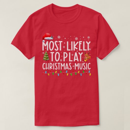 最もクリスマス遊音楽家族おもしろいCに最も近い Tシャツ (デザイン正面)