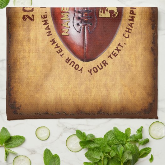 最もクールでフェイクなヴィンテージのパーソナライズなフットボールタオル キッチンタオル (折り畳み)