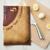 最もクールでフェイクなヴィンテージのパーソナライズなフットボールタオル キッチンタオル (四つ折り)