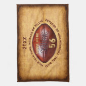 最もクールでフェイクなヴィンテージのパーソナライズなフットボールタオル キッチンタオル (縦)