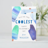 最もクールなポップシクル教室バレンタインカード 招待状 (スタンド正面)