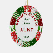 最もクールな叔母さんか一流のクリスマスのギフト セラミックオーナメント (右)