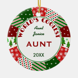 最もクールな叔母さんか一流のクリスマスのギフト セラミックオーナメント