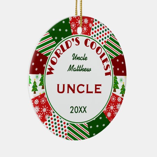 最もクールな叔父さんか一流のクリスマスのギフト セラミックオーナメント (右)