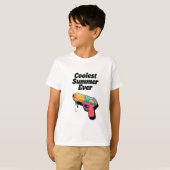 最もクールな夏 - レトロネオンウォーターガン サルカズム Tシャツ (正面フル)