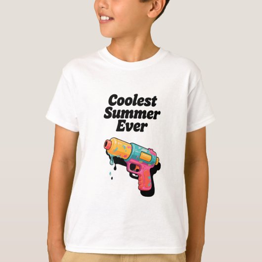 最もクールな夏 - レトロネオンウォーターガン サルカズム Tシャツ (正面)