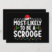 最もケチである可能性が高い面白い家族のお揃い 招待状 (正面/裏面)