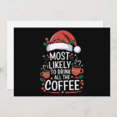 最もコーヒーを飲み干す家族X'mas シーズンカード (正面/裏面)