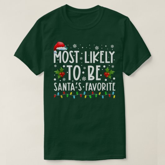 最もサンタお気に入りのスおもしろい Tシャツ (デザイン正面)