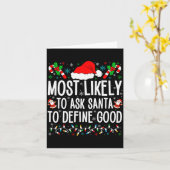 最もサンタにユーモアのあるクリスマスを定義するよう頼みそう カード (黄色い花)