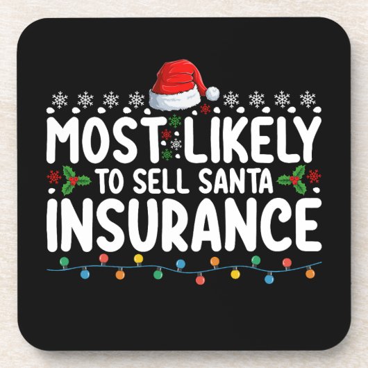 最もサンタインシュアランスクリスマスを売る可能性が高い コースター (正面)