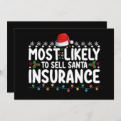 最もサンタインシュアランスクリスマスを売る可能性が高い 招待状 (正面/裏面)