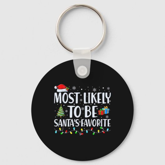 最もサンタクロースのお気に入りの家族である キーホルダー (正面)