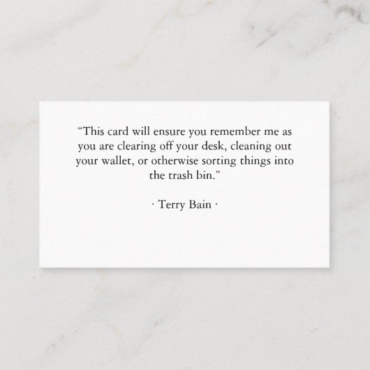 最もシンプルなセリフのアメリカ人のGaramondのゴシック様式テンプレート 名刺 (裏面)