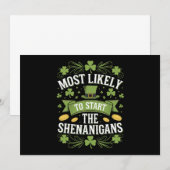 最もシーナニガンSt patricksを始める可能性が高い 招待状 (正面/裏面)