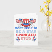 最もスターらしいスパングルド・スタッド 4th Of July カード (黄色い花)
