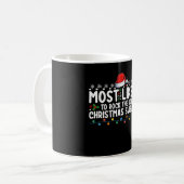 最もダサいクリスマスセーターを着こなす人 コーヒーマグカップ (正面左)