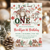 最もダーフルなクリスマスの最初の誕生日の森 招待状